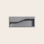 Modern Rectangular Knurled Recessed Drawer Handles