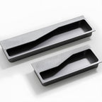 Modern Rectangular Knurled Recessed Drawer Handles