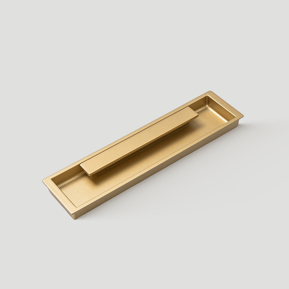Modern Rectangular Recessed Cupboard Handles with Sliding Grip