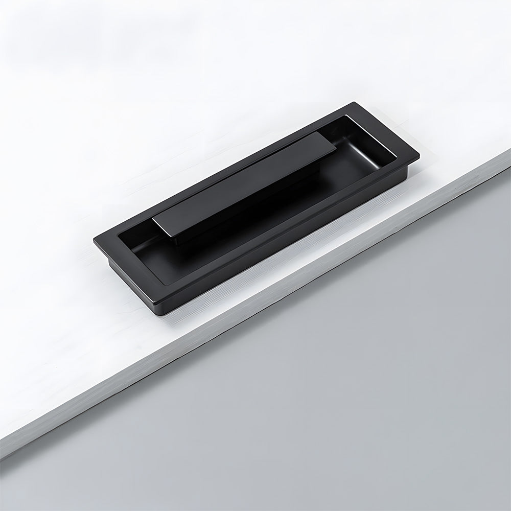 Modern Rectangular Recessed Cupboard Handles with Sliding Grip
