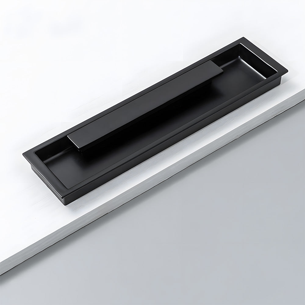 Modern Rectangular Recessed Cupboard Handles with Sliding Grip