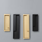 Modern Rectangular Recessed Cupboard Handles with Sliding Grip