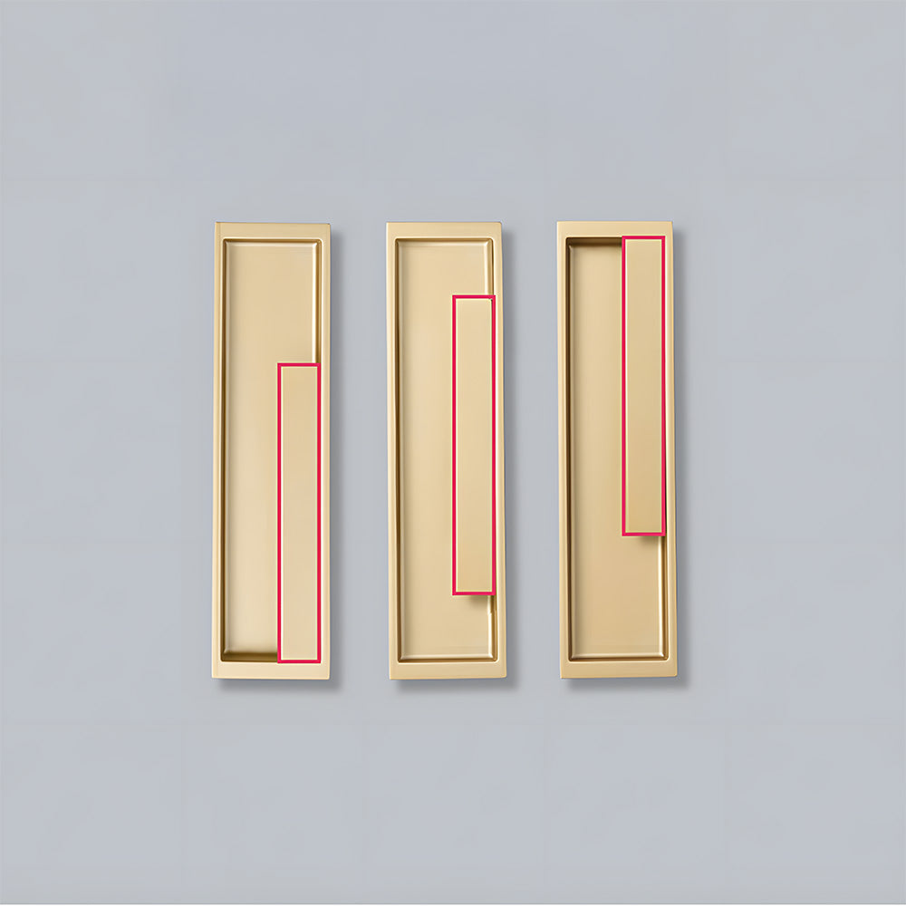 Modern Rectangular Recessed Cupboard Handles with Sliding Grip