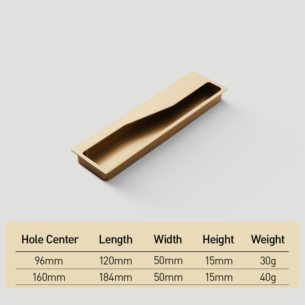 Modern Rectangular Recessed Drawer Handles
