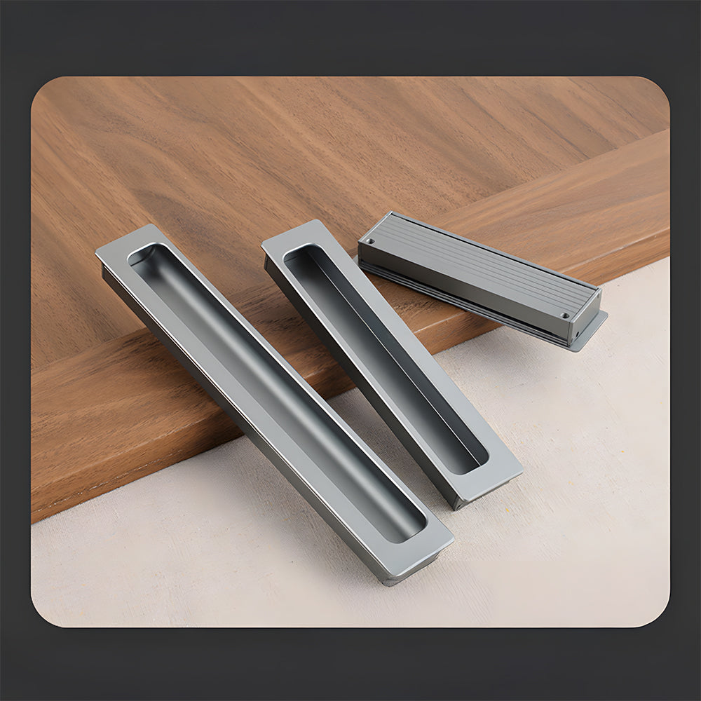 Modern Rectangular Recessed Finger Pull Cupboard Handles