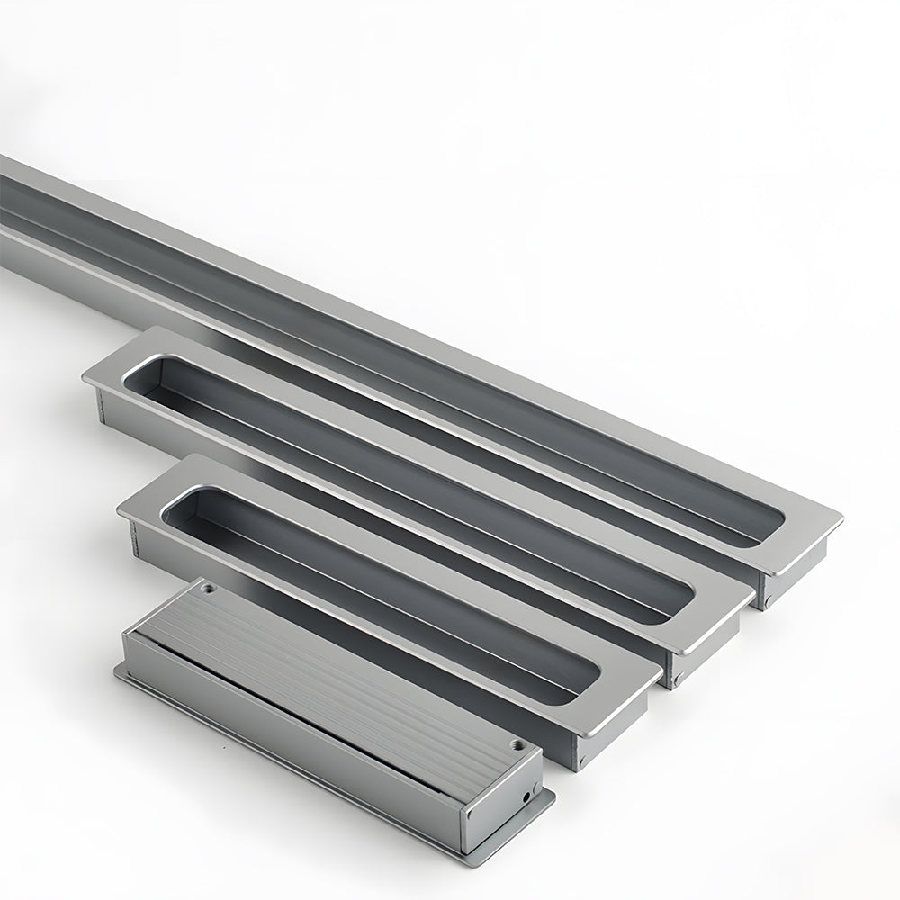 Modern Rectangular Recessed Finger Pull Cupboard Handles
