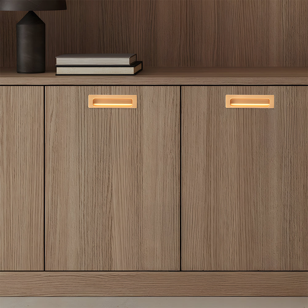 Modern Rectangular Recessed Finger Pull Cupboard Handles
