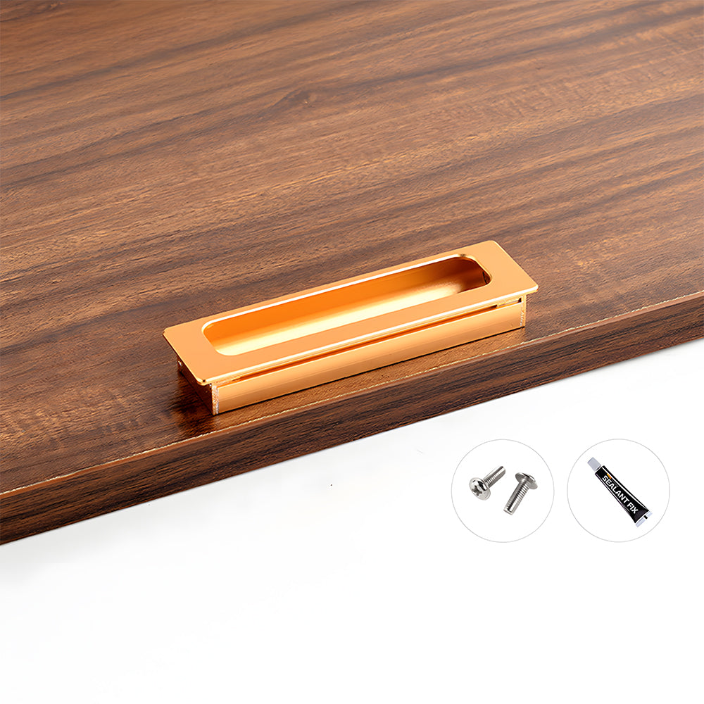 Modern Rectangular Recessed Finger Pull Cupboard Handles