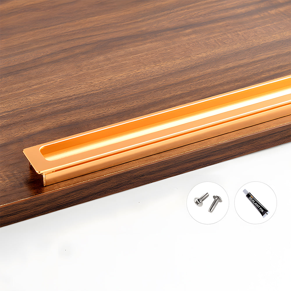 Modern Rectangular Recessed Finger Pull Cupboard Handles