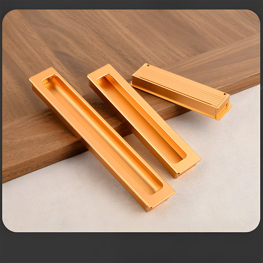 Modern Rectangular Recessed Finger Pull Cupboard Handles