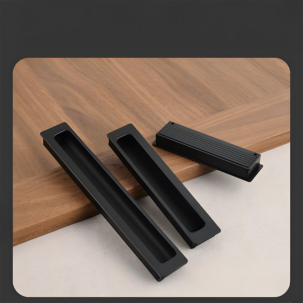 Modern Rectangular Recessed Finger Pull Cupboard Handles