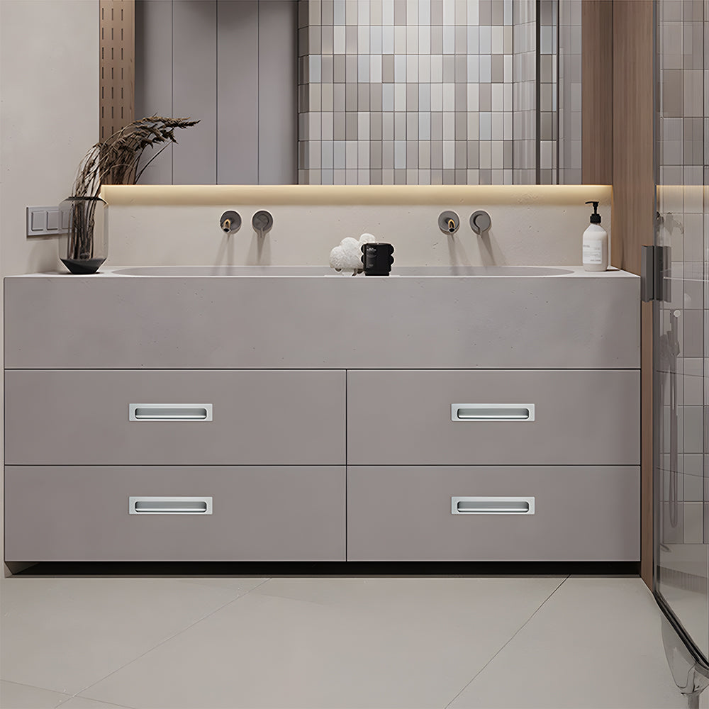 Modern Rectangular Recessed Finger Pull Cupboard Handles