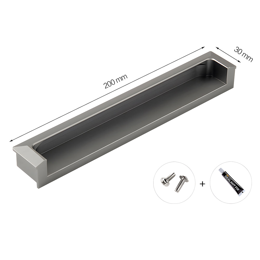 Modern Rectangular Recessed Finger Pull Handles