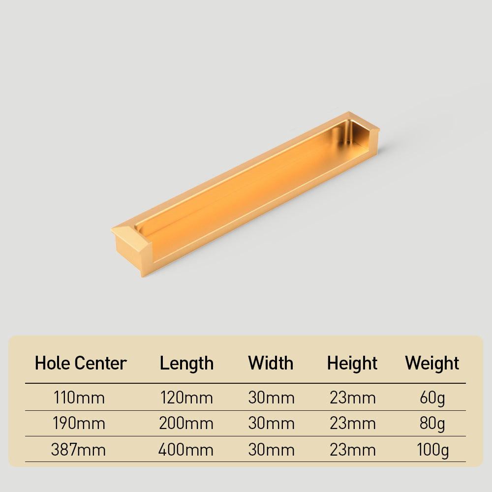 Modern Rectangular Recessed Finger Pull Handles