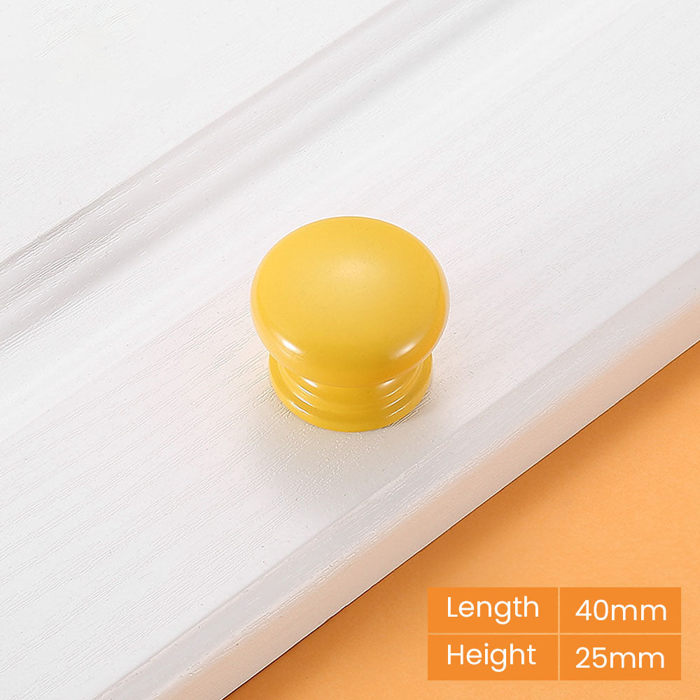 Modern Rectangular Wooden Wardrobe Handles and Round Knobs