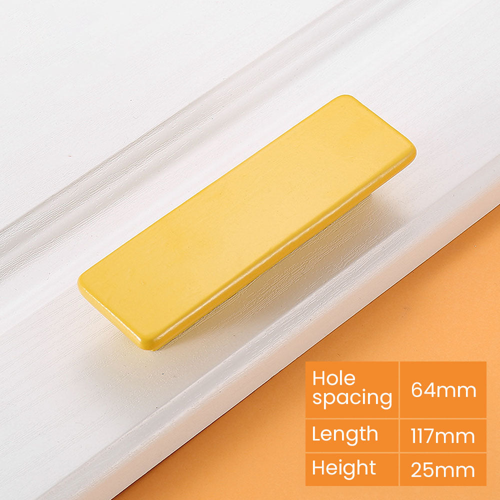Modern Rectangular Wooden Wardrobe Handles and Round Knobs