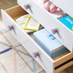 Modern Rectangular Wooden Wardrobe Handles and Round Knobs