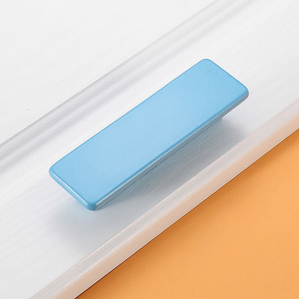 Modern Rectangular Wooden Wardrobe Handles and Round Knobs