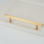 Modern Reeded Brass T-Bar Wardrobe Handles and Knobs