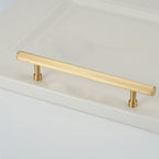 Modern Reeded Brass T-Bar Wardrobe Handles and Knobs