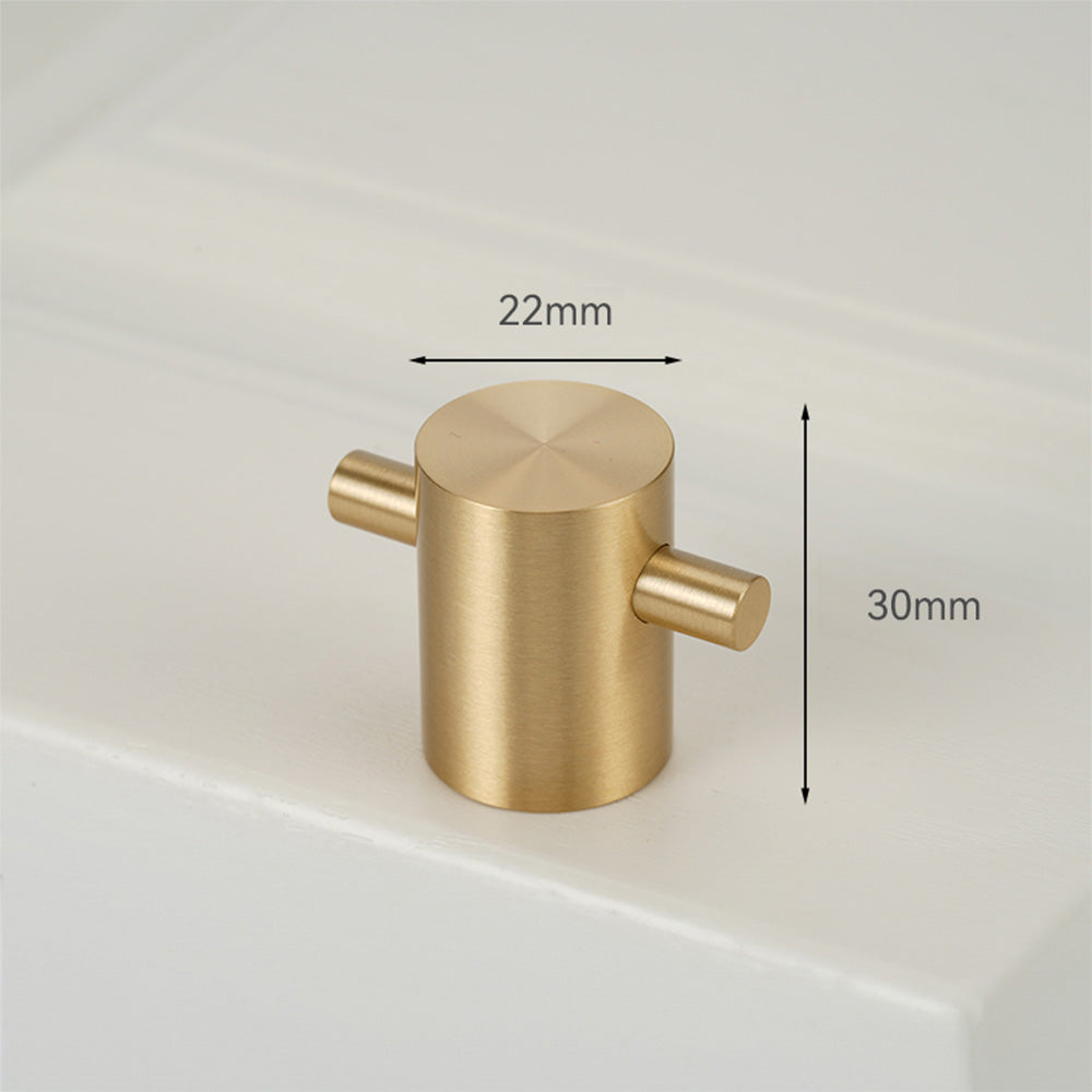 Modern Reeded Brass T-Bar Wardrobe Handles and Knobs