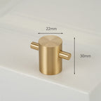 Modern Reeded Brass T-Bar Wardrobe Handles and Knobs