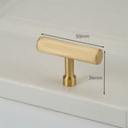 Modern Reeded Brass T-Bar Wardrobe Handles and Knobs