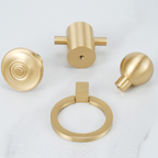 Modern Reeded Brass T-Bar Wardrobe Handles and Knobs