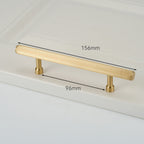 Modern Reeded Brass T-Bar Wardrobe Handles and Knobs