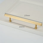Modern Reeded Brass T-Bar Wardrobe Handles and Knobs
