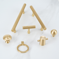 Modern Reeded Brass T-Bar Wardrobe Handles and Knobs