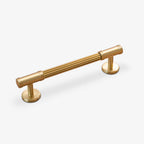Modern Reeded Solid Brass T-Bar Drawer Handles & Knobs