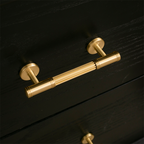 Modern Reeded Solid Brass T-Bar Drawer Handles & Knobs