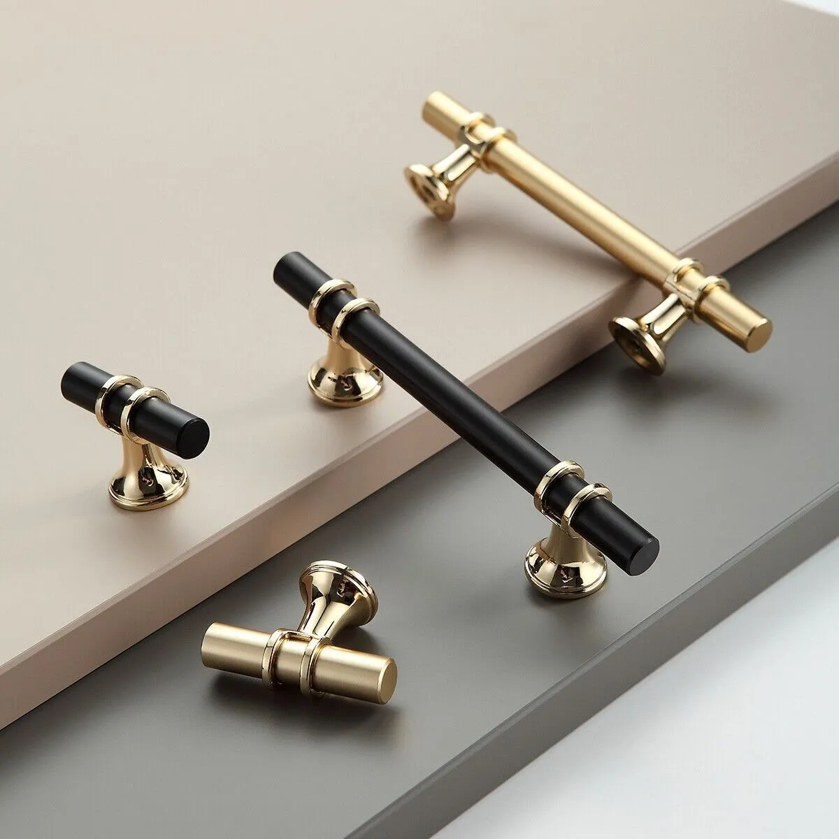 Modern Ringed T-Bar Drawer Handles & Knobs