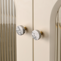 Modern Round Brass and Crystal Cupboard Knobs