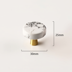 Modern Round Brass and Crystal Cupboard Knobs