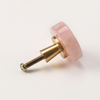Modern Round Brass and Crystal Cupboard Knobs