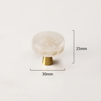 Modern Round Brass and Crystal Cupboard Knobs