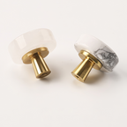 Modern Round Brass and Crystal Cupboard Knobs