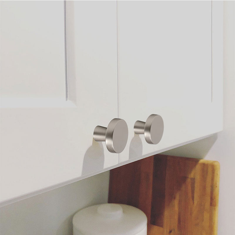 Modern Round Brushed Nickel Drawer Knobs