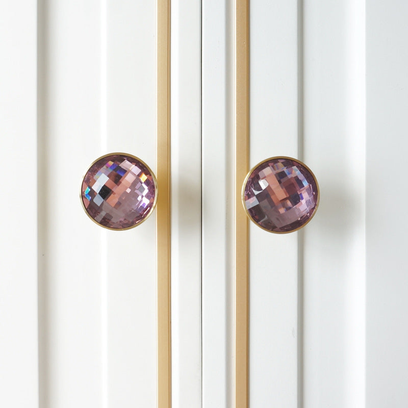 Modern Round Coloured Crystal Cupboard Knobs