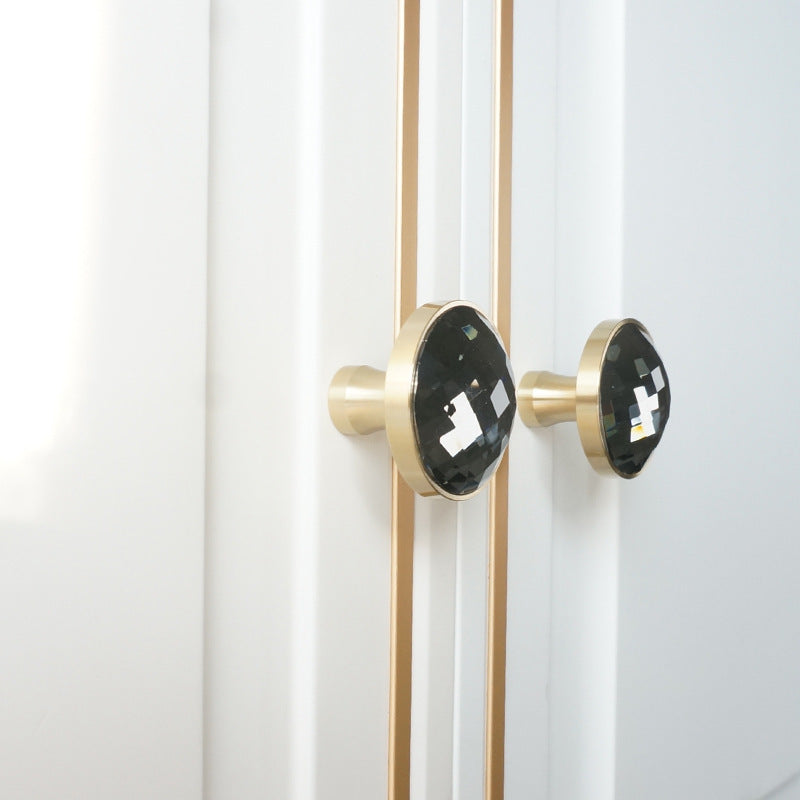 Modern Round Coloured Crystal Cupboard Knobs
