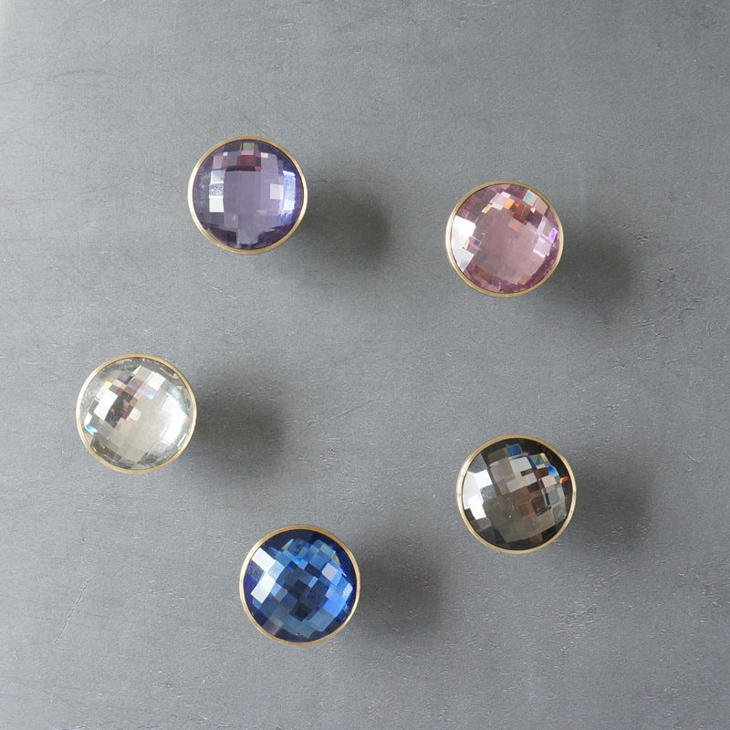 Modern Round Coloured Crystal Cupboard Knobs