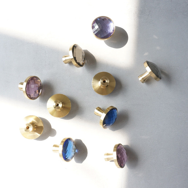 Modern Round Coloured Crystal Cupboard Knobs