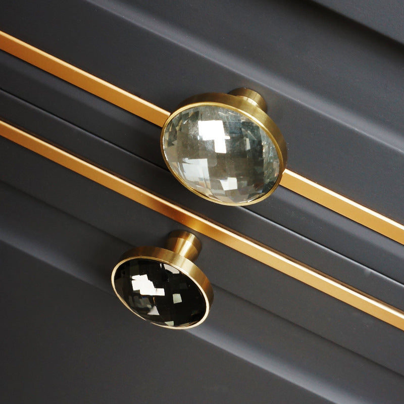 Modern Round Coloured Crystal Cupboard Knobs