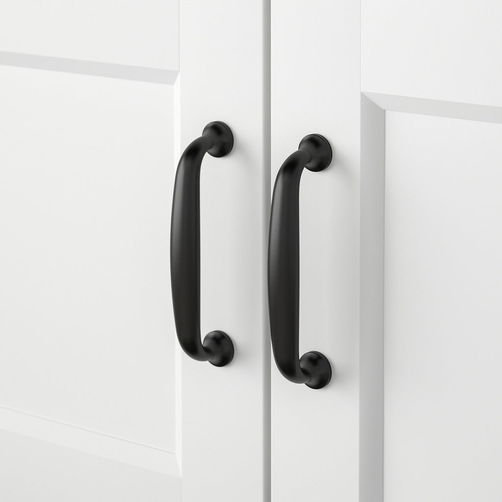 Modern Round-Foot Cupboard D Handles & Ringed Knobs