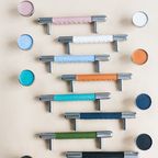 Modern Round Leather Cupboard Knobs