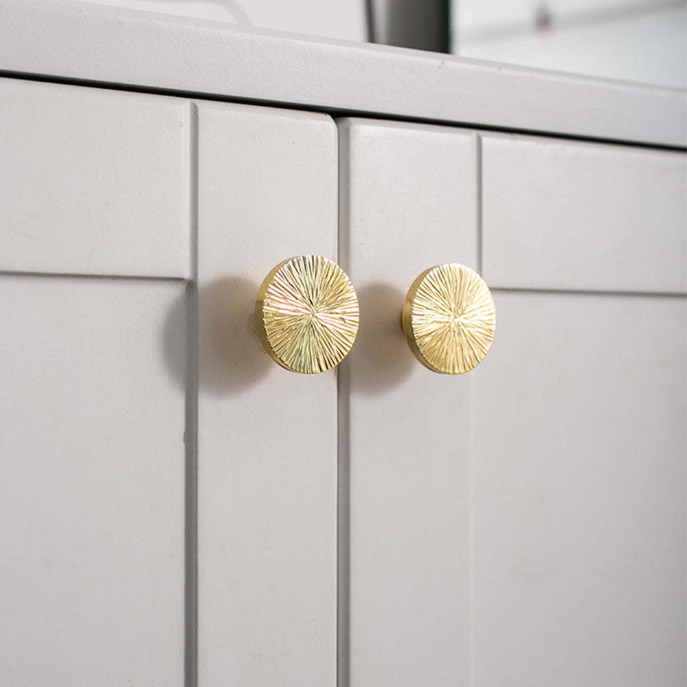 Modern Round Textured Solid Brass Cupboard Knobs
