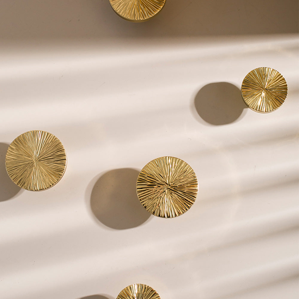 Modern Round Textured Solid Brass Cupboard Knobs