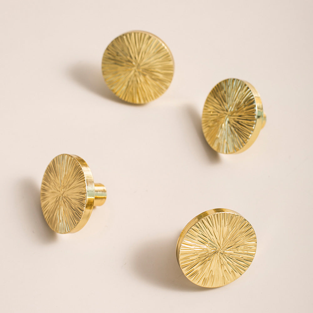 Modern Round Textured Solid Brass Cupboard Knobs
